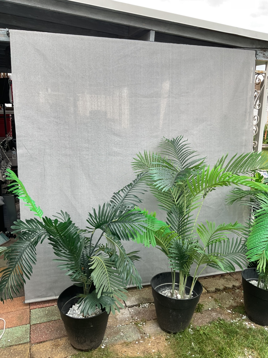 Outdoor Roller Shade 7.5'W x 8'L, Grey