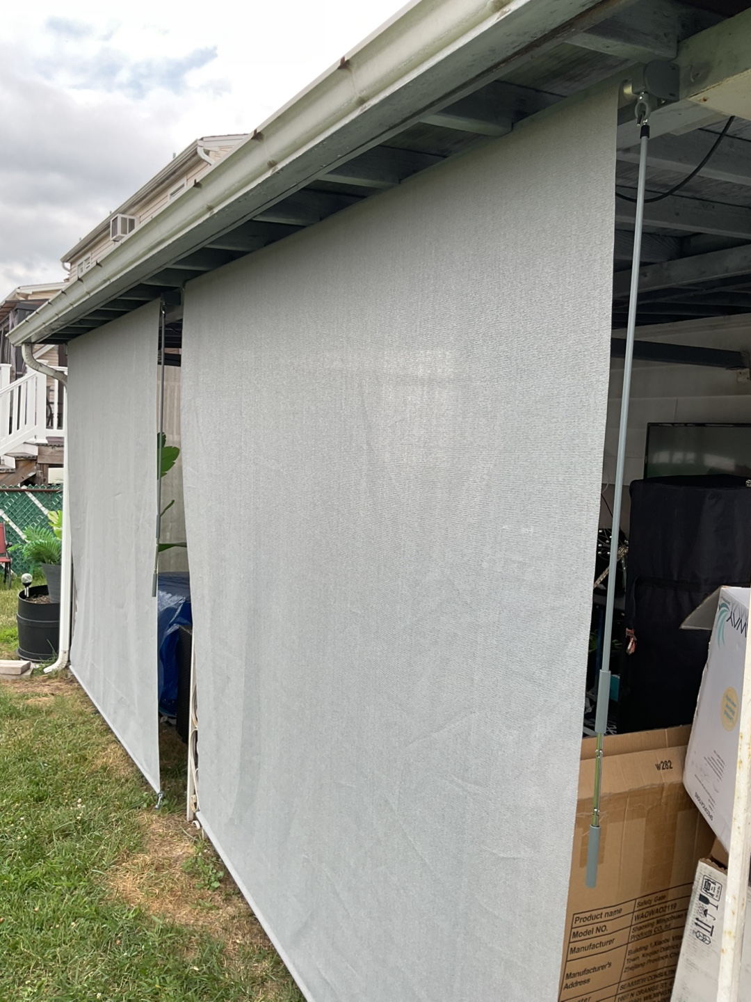 Outdoor Roller Shade 7.5'W x 8'L, Grey - photo 4