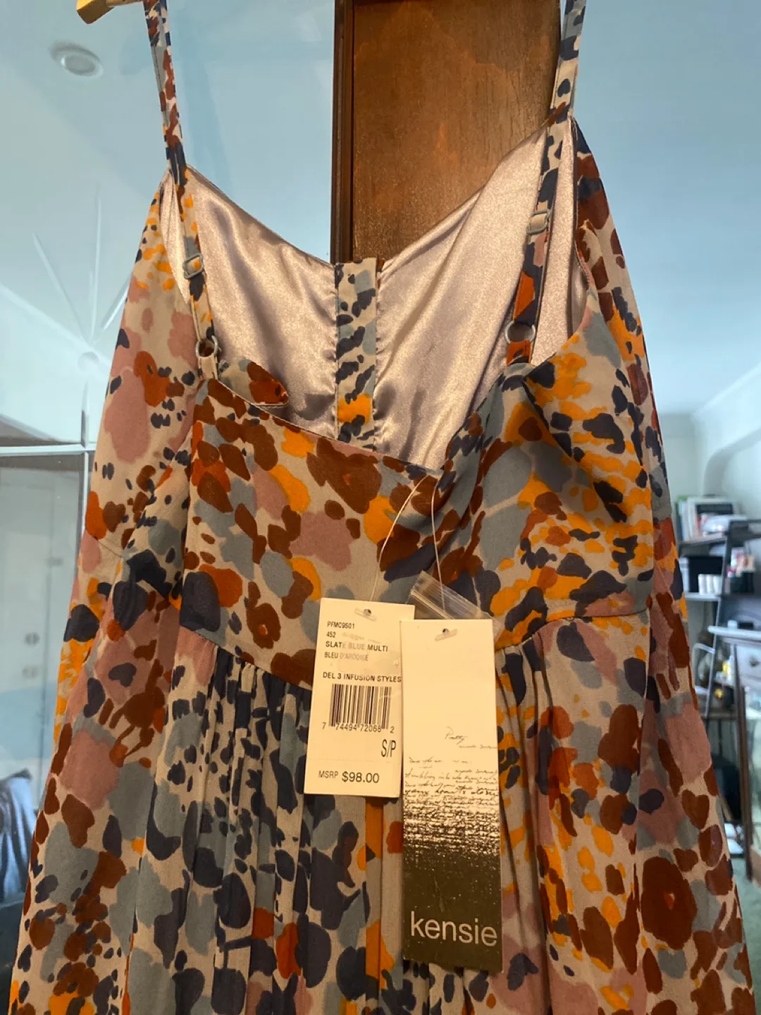 Kensie Slate Blue Multi Dress - Size S image indicator(4)