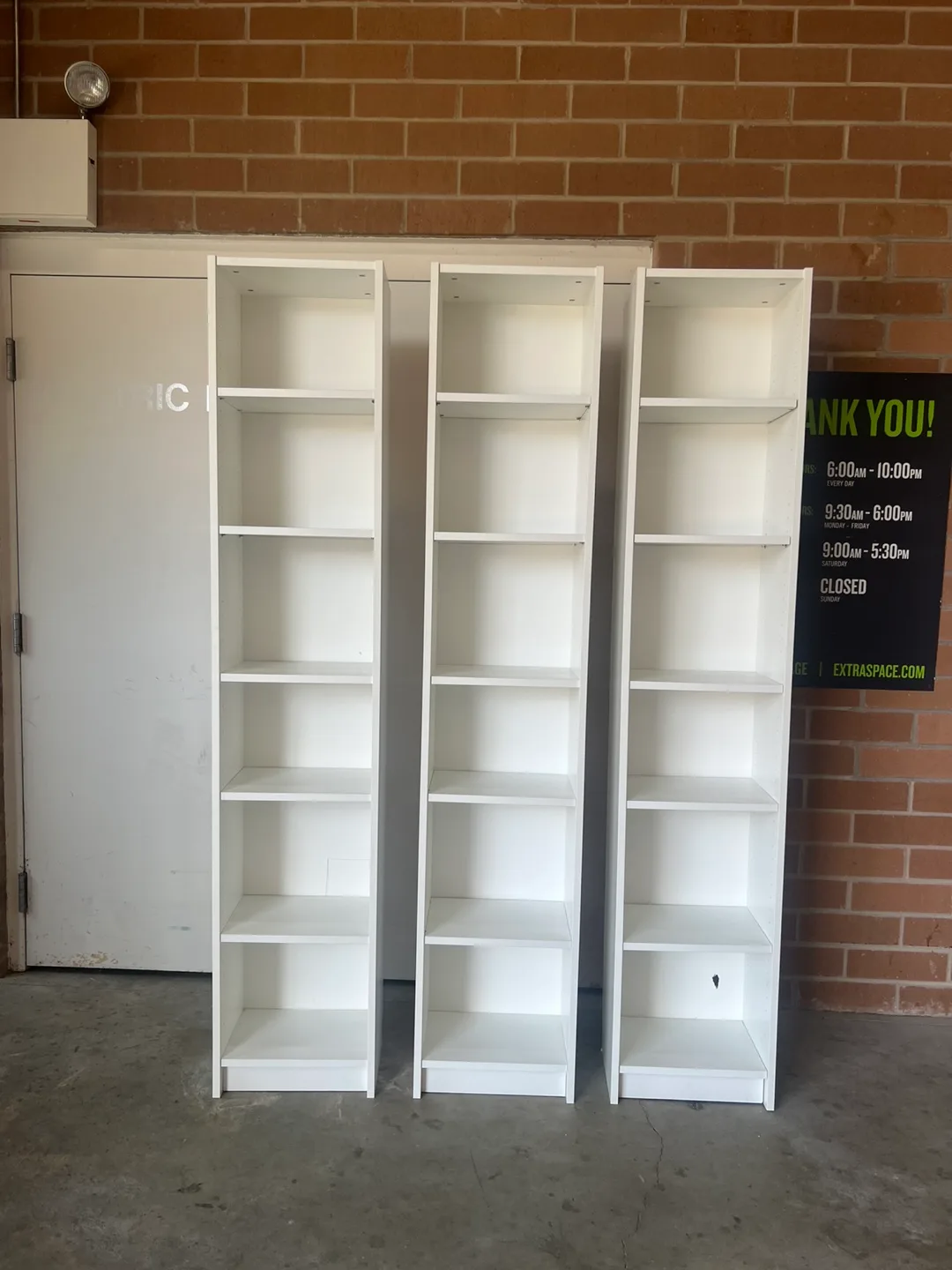 Tall White Bookcases (Set of 3) thumbnail
