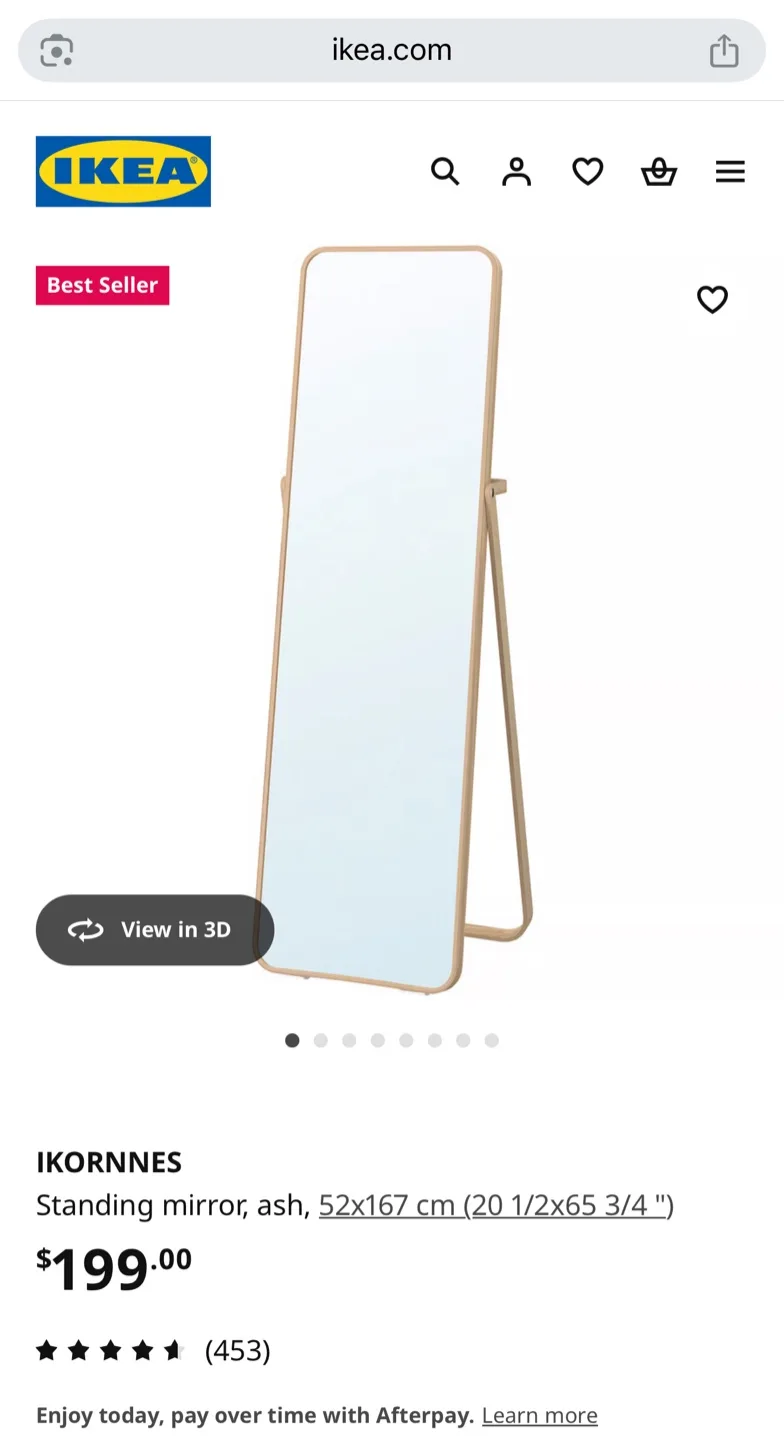 IKEA IKORNNES Standing Mirror - Ash thumbnail