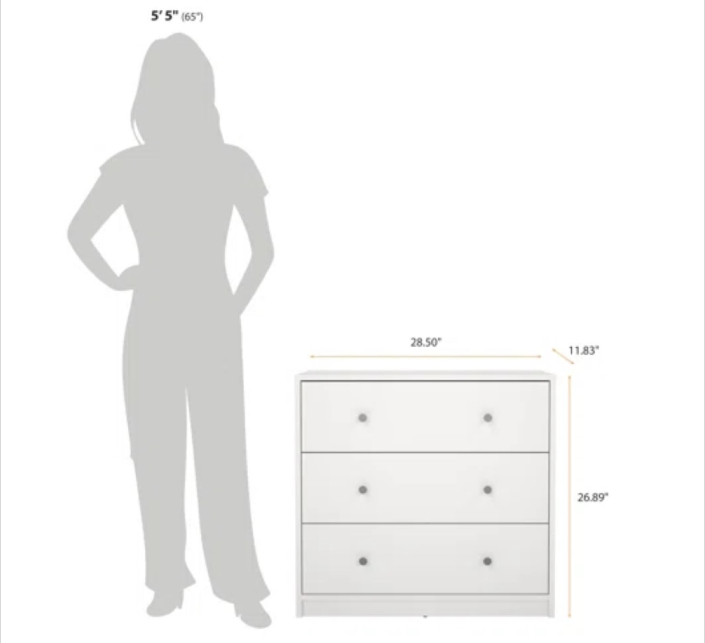 28.5” W 3-Drawer Dresser - photo 3