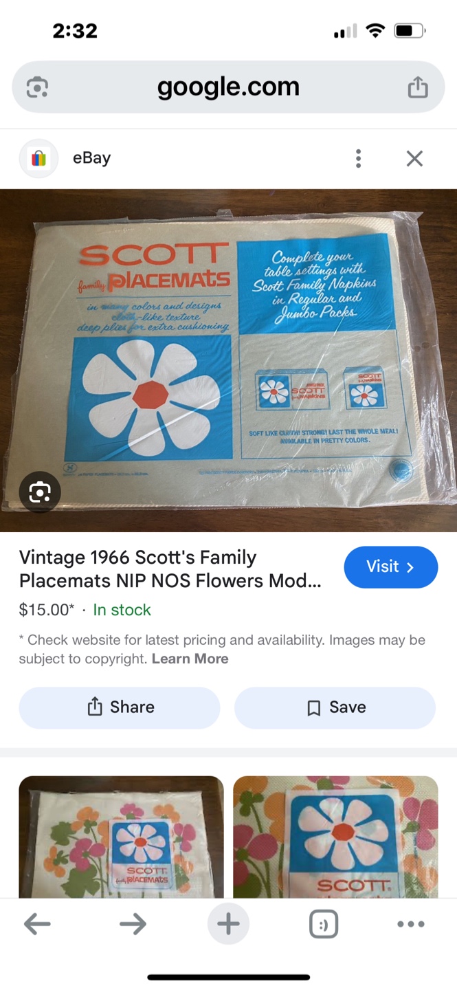 Vintage Scott's Family Placemats - New in Package - photo 2