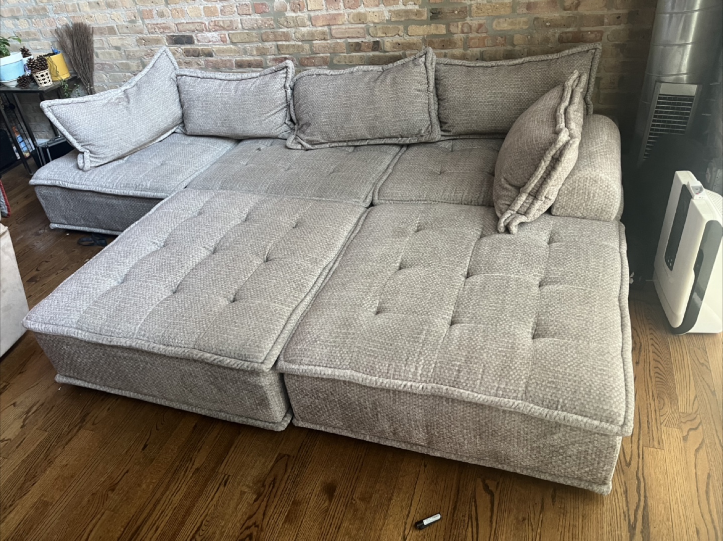 Grey Sectional Sofa (5 pieces + cushions)