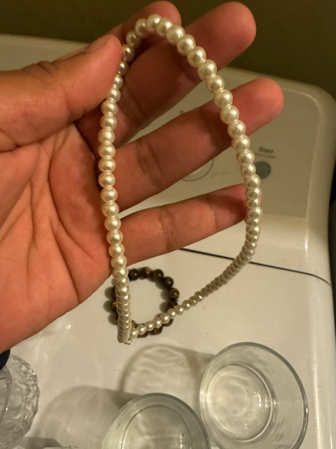Pearl and Tiger Eye Beaded Bracelets thumbnail