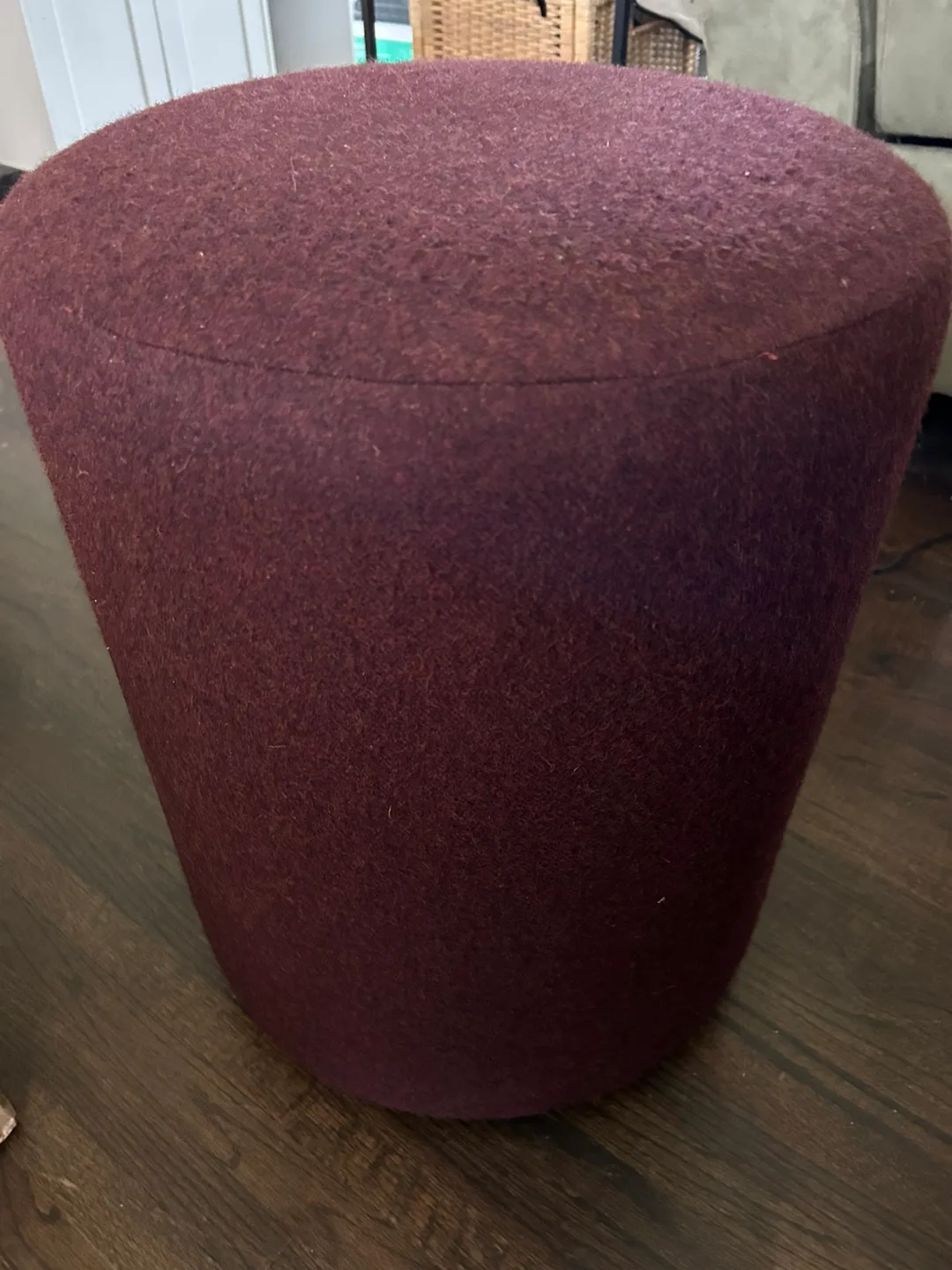 Harris Tweed Wool and Wood Ottoman thumbnail