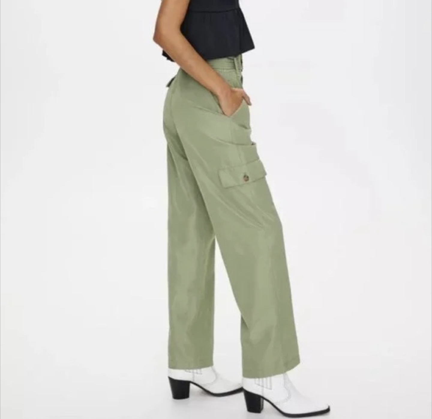 Aritzia Little Moon Olive Green Cargo Pants - Size 00 - photo 3