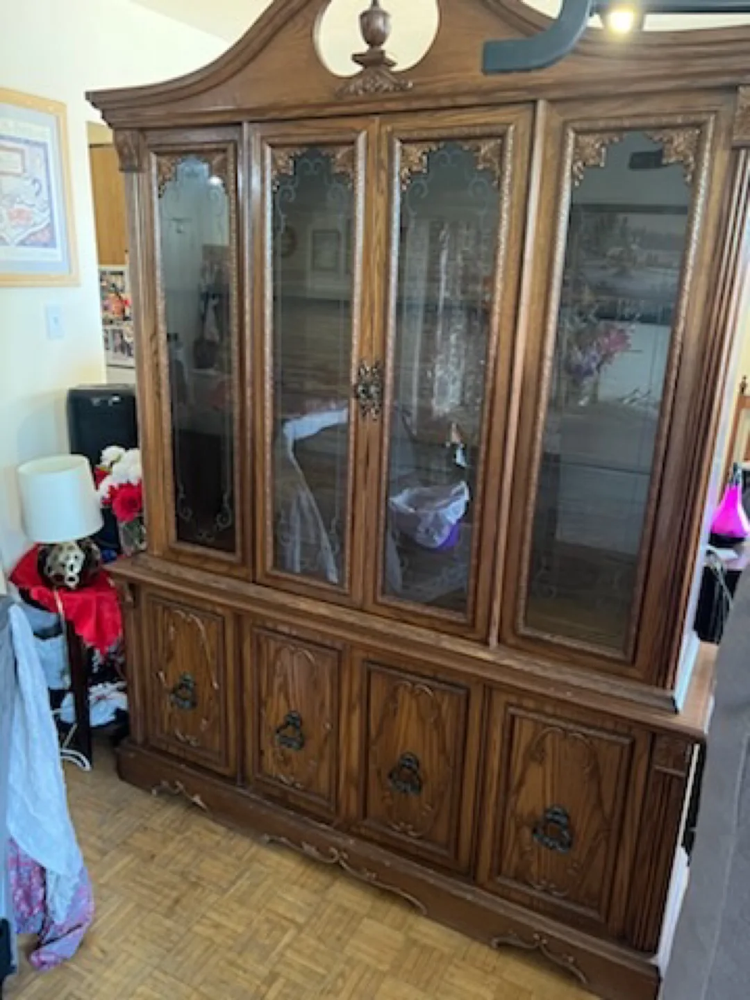 Vintage Wooden China Cabinet thumbnail