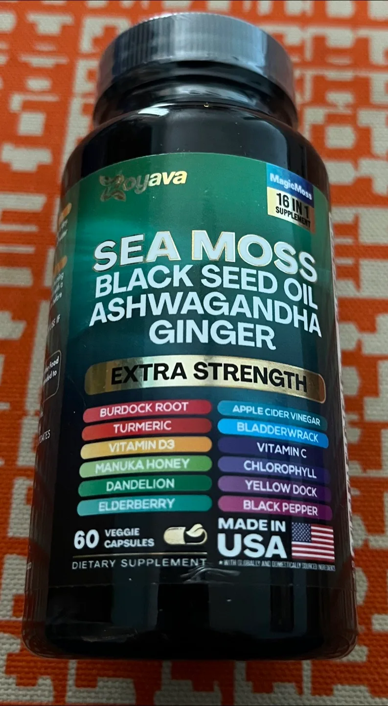 Joyava Sea Moss Black Seed Oil Ashwagandha Ginger Supplement thumbnail