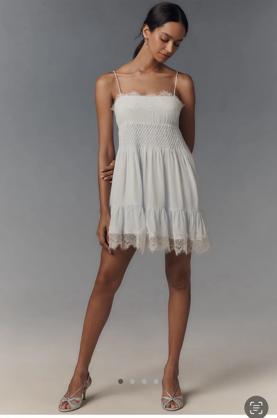 Anthropologie Blue Lace Trim Mini Dress image indicator(4)