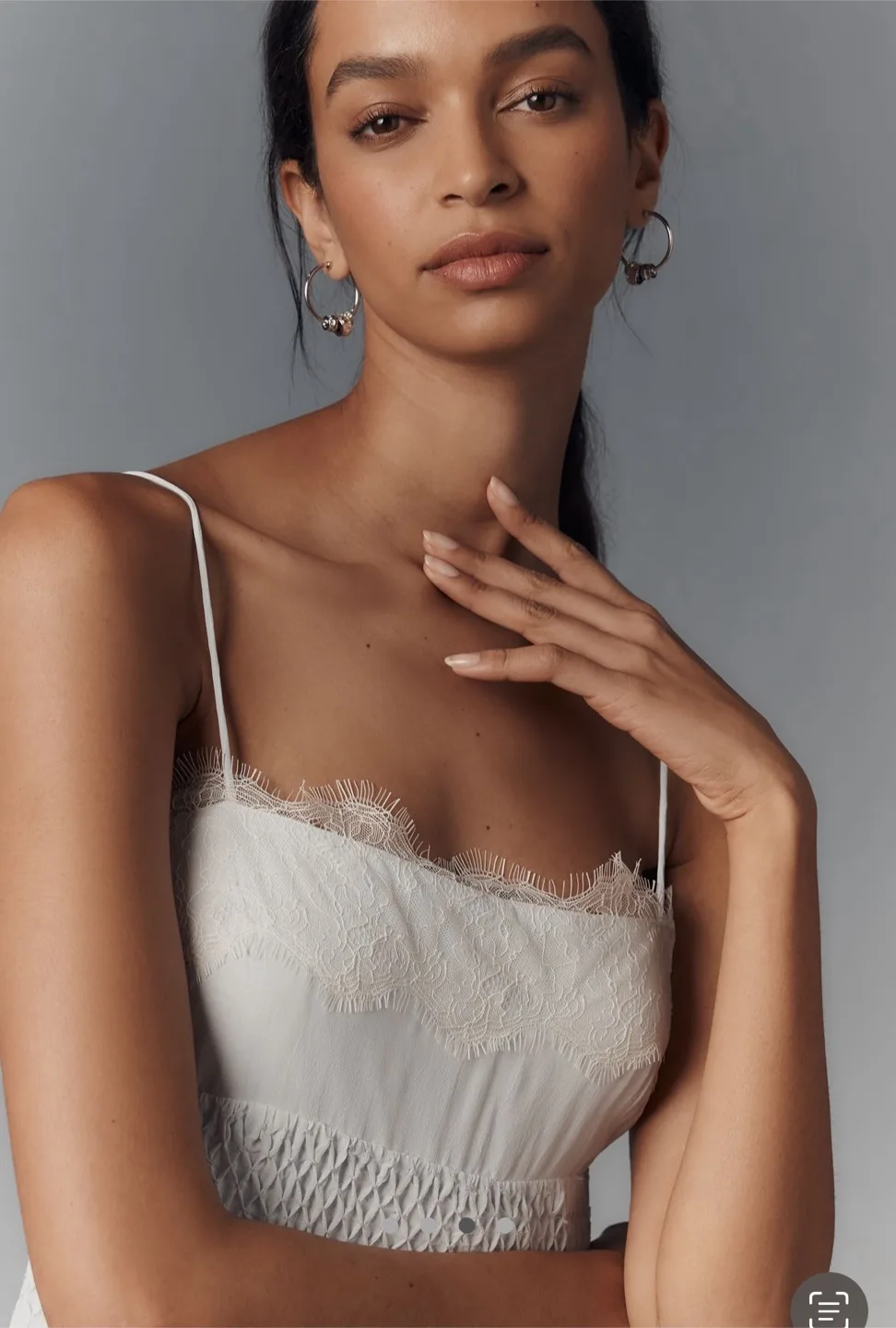 Anthropologie Blue Lace Trim Mini Dress image indicator(2)