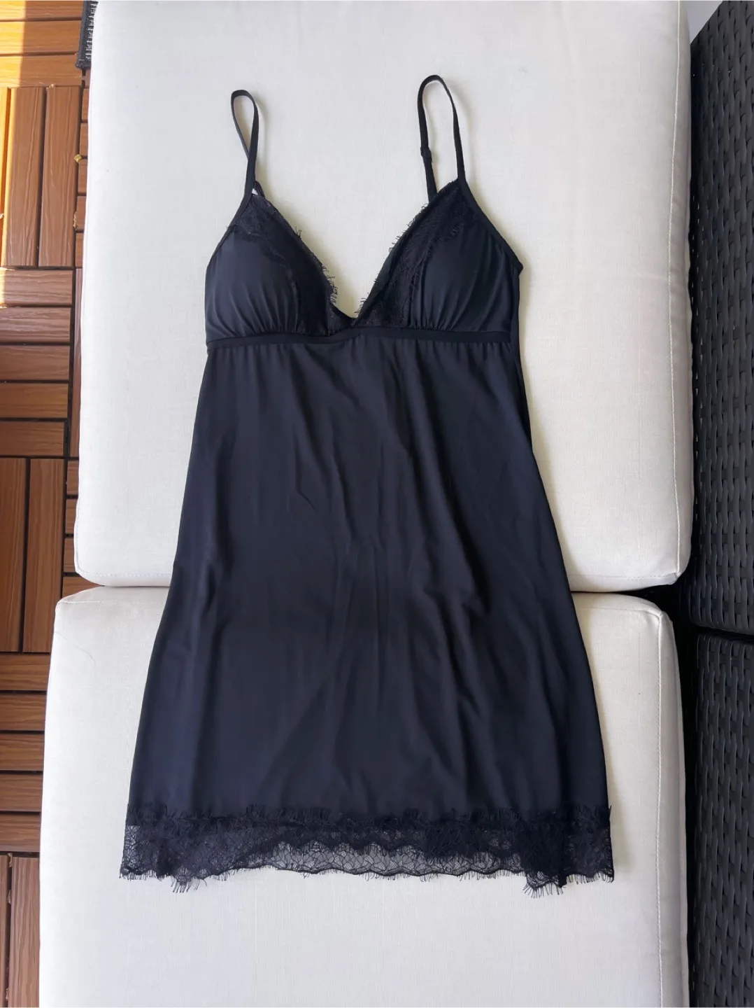 BODY Black Lace Trim Chemise - XS thumbnail