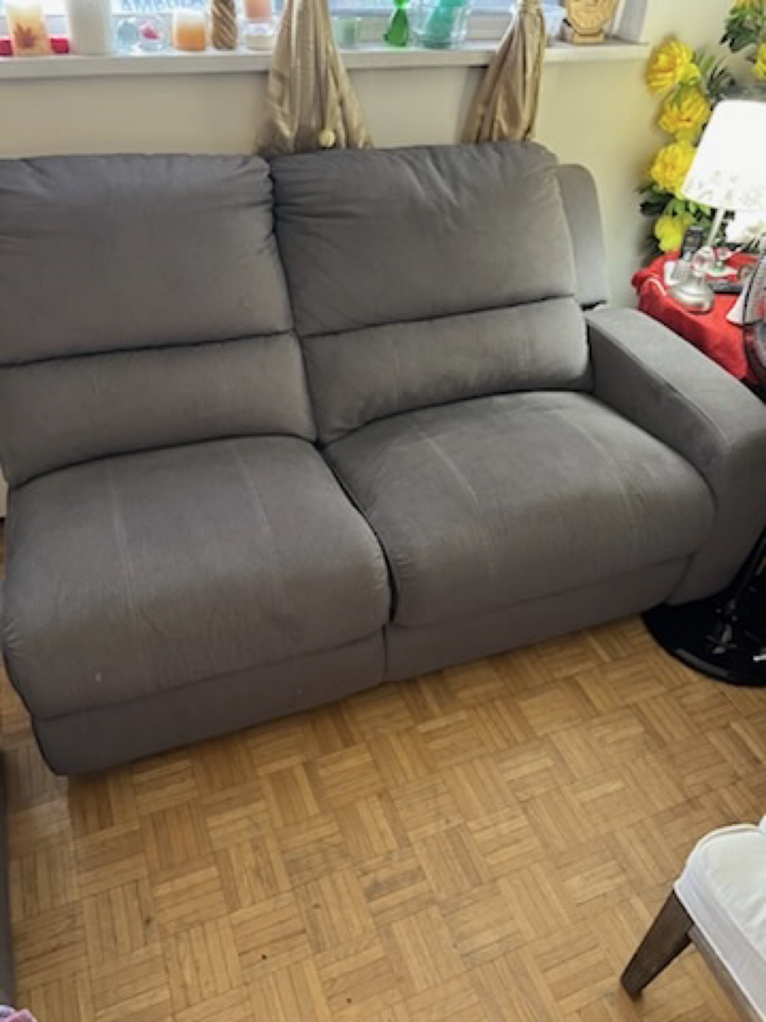 Grey Loveseat recliner