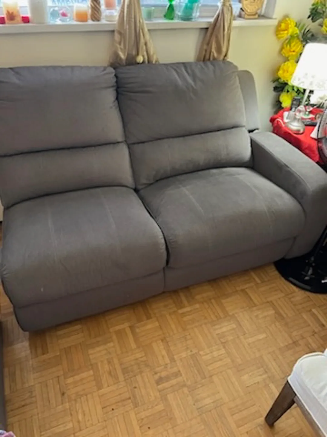 Grey Loveseat sectional full set recliner thumbnail