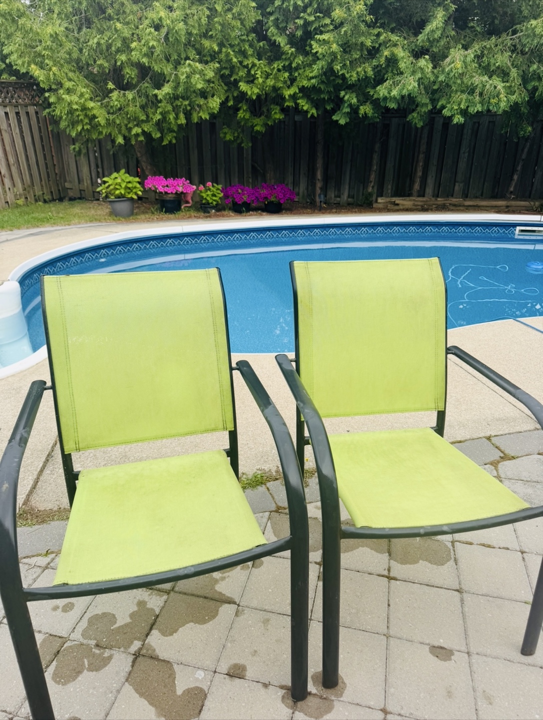 2 Green Chairs - perfect for summer