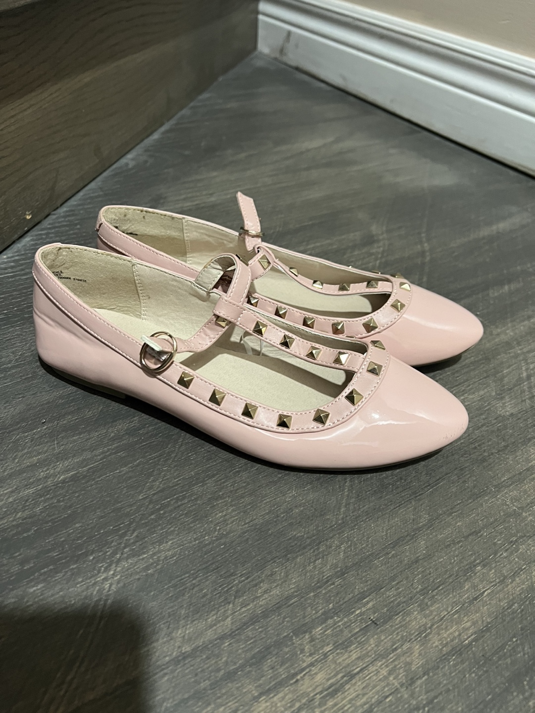 Pink Studded Ballet Flats - Size 5