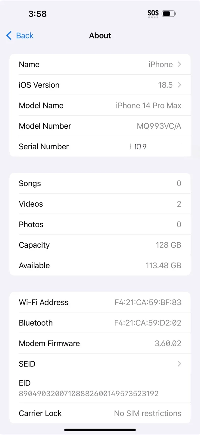 Apple iPhone 14 Pro Max - Purple 118 GB image indicator(8)