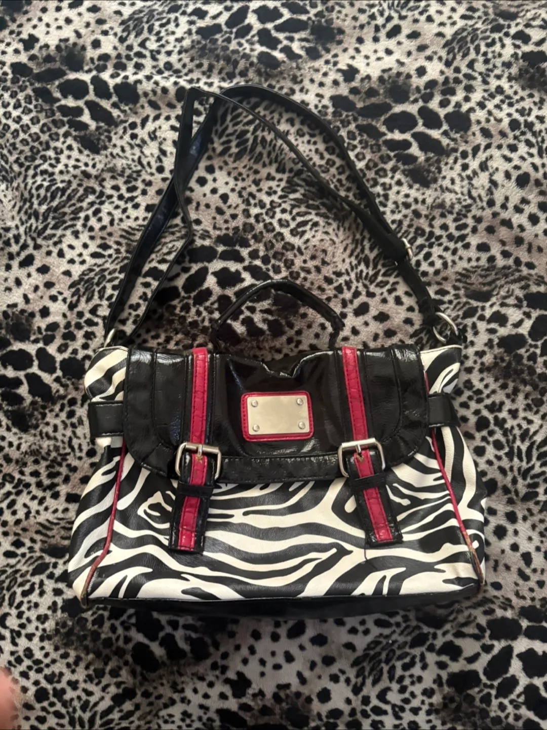 Claire's Zebra Print Shoulder Bag - Y2k, 2000s, Trashy Mcbling thumbnail