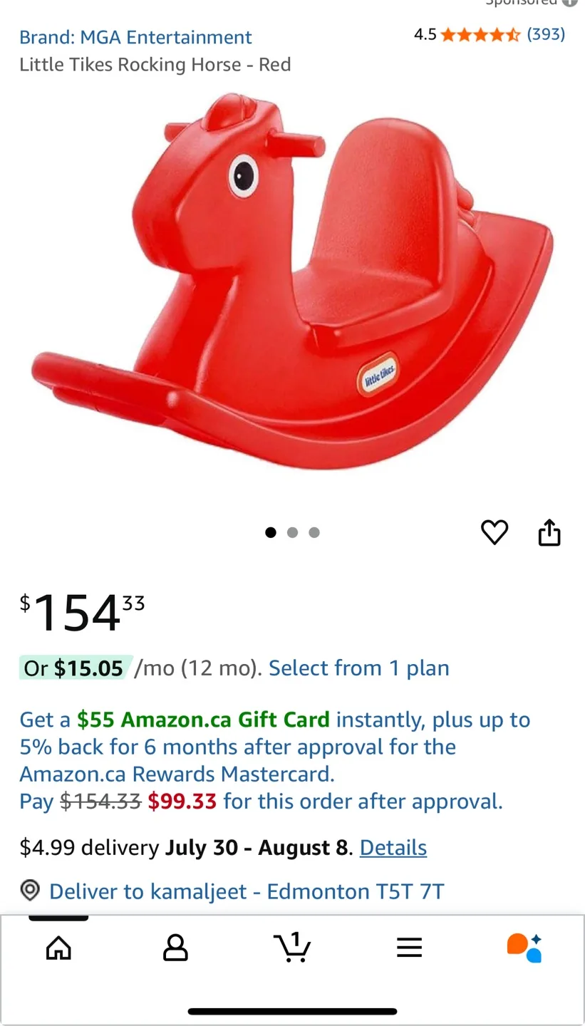 Little Tikes Rocking Horse - Blue thumbnail