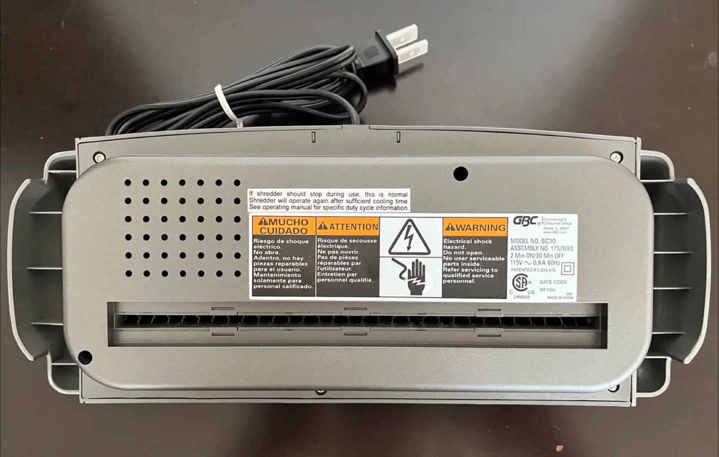 GBC Shredmaster SC30 Paper Shredder image indicator(5)