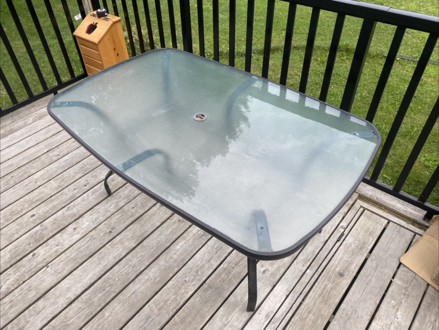 Glass Patio Table in Great Condition (CAN DELIVER) - photo 2
