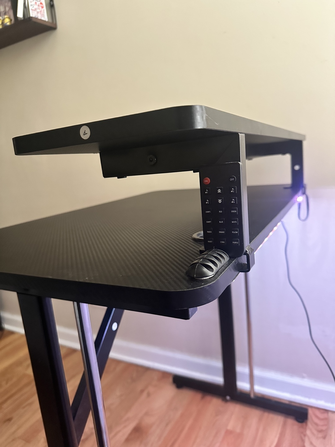 Black Gaming Desk with LED Lights - photo 3