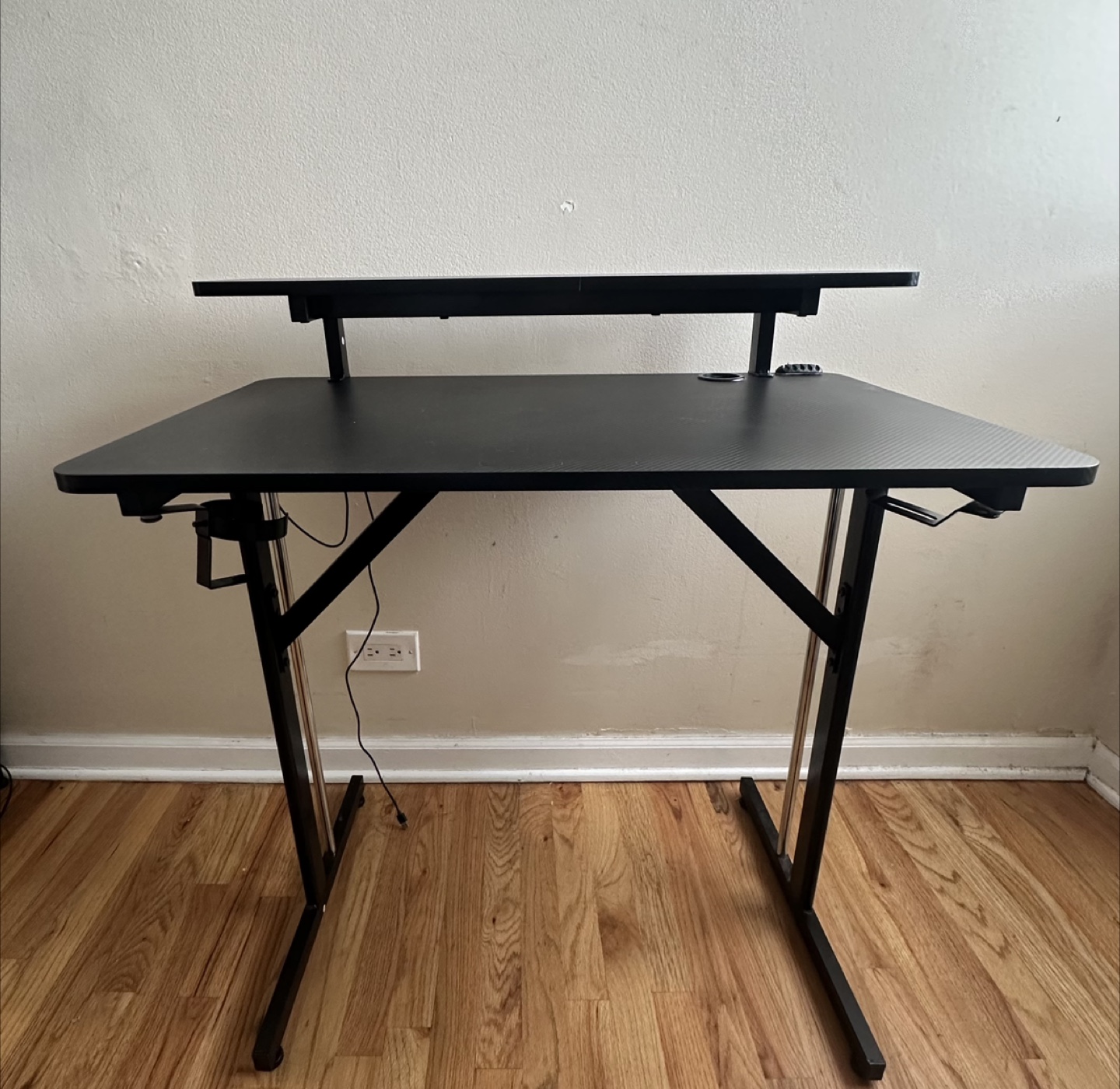 Black Gaming Desk with LED Lights - photo 2
