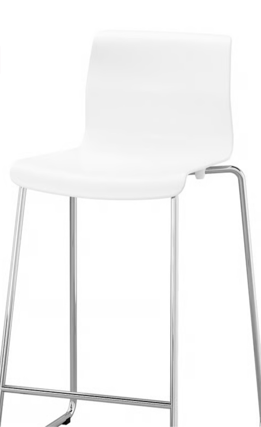 White Bar Stool with Chrome Legs urgent need to go by Thursday