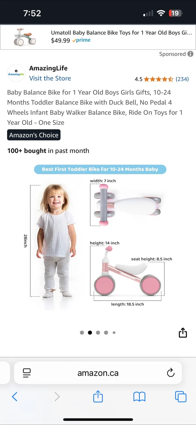 AmazingLife Baby Balance Bike - New in Box! thumbnail