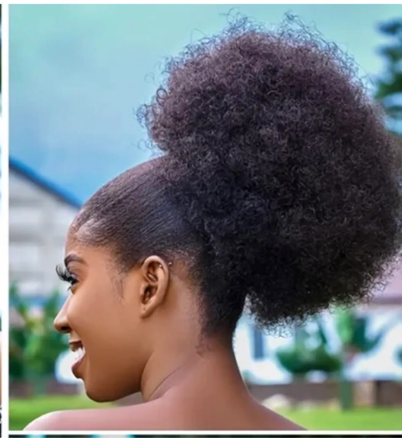 Afro Kinky Curly ponytail for children. thumbnail