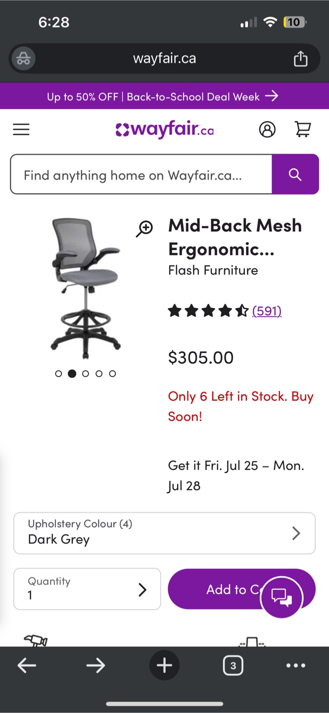 Ergonomic Mesh Drafting Chair with Adjustable Height & Foot Ring - photo 3