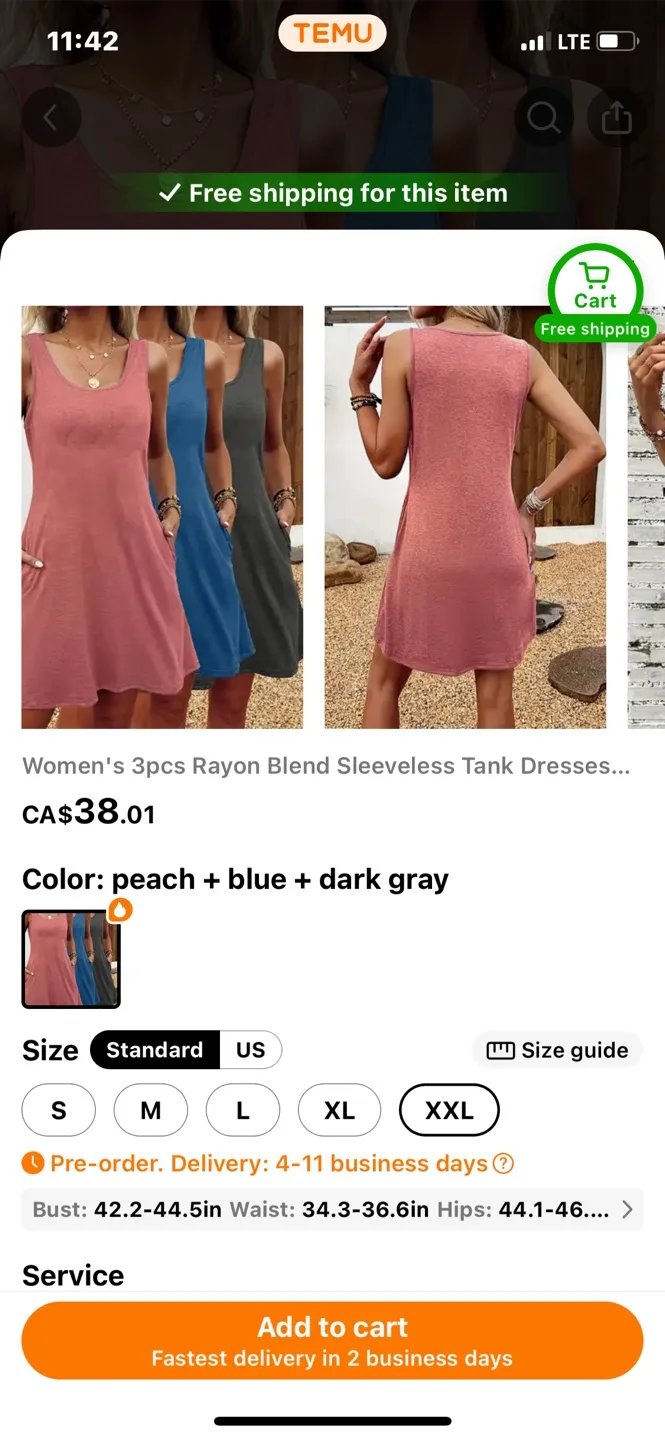 Women's 3pcs Sleeveless Tank Dresses thumbnail