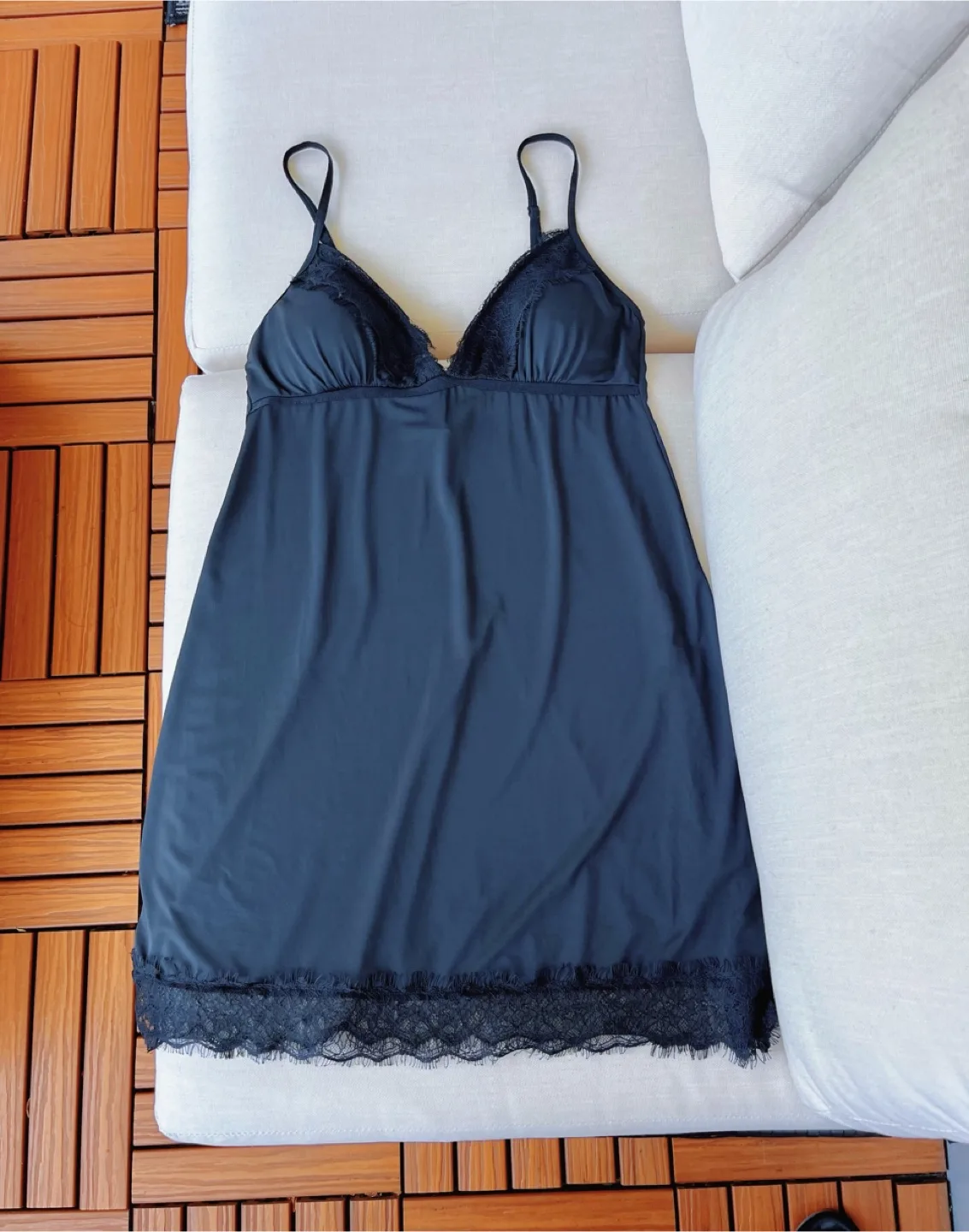 BODY Black Lace Trim Chemise - XS thumbnail