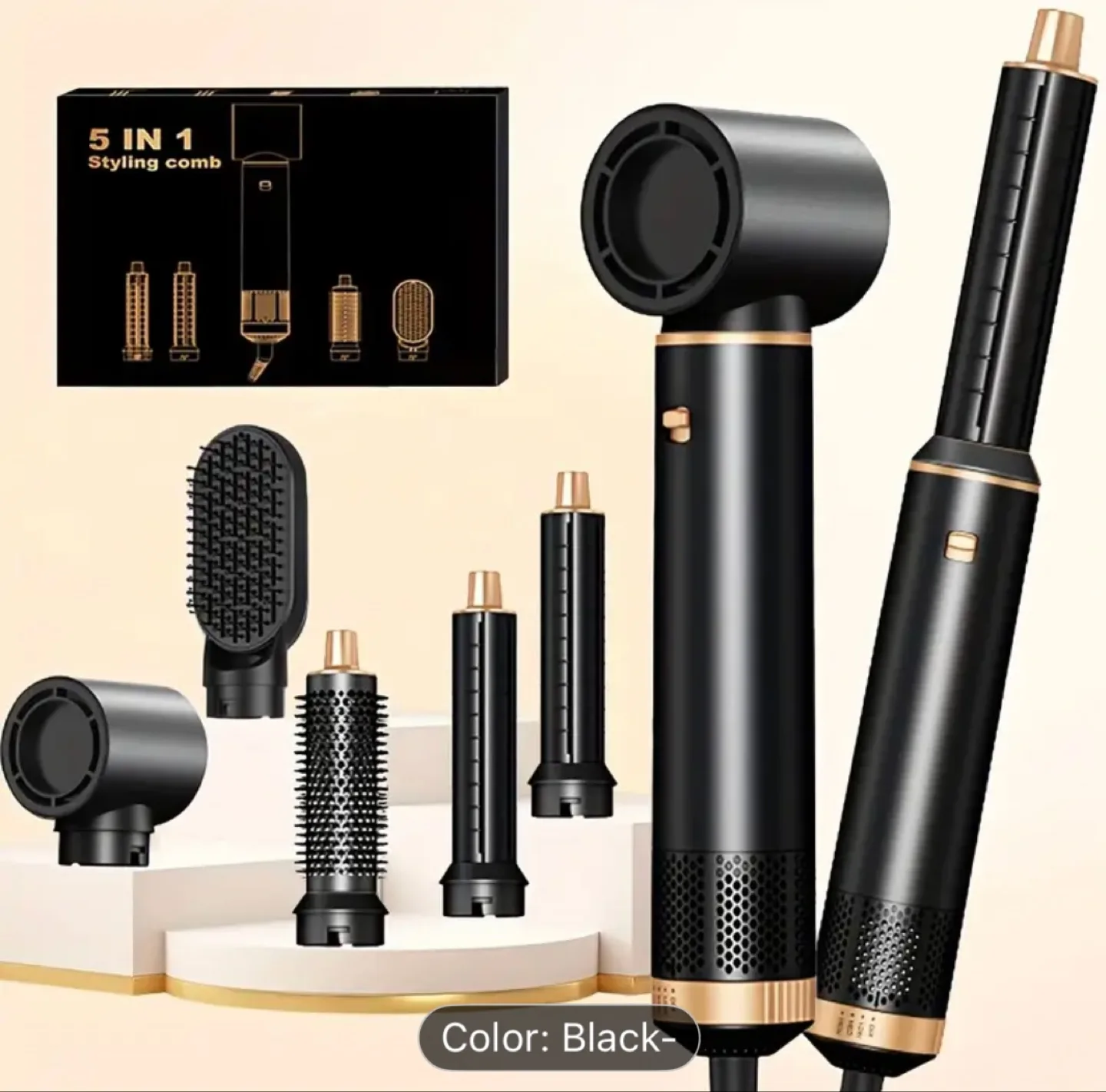 ATopskins 5 in 1 Airwrap Styling Comb - Black thumbnail