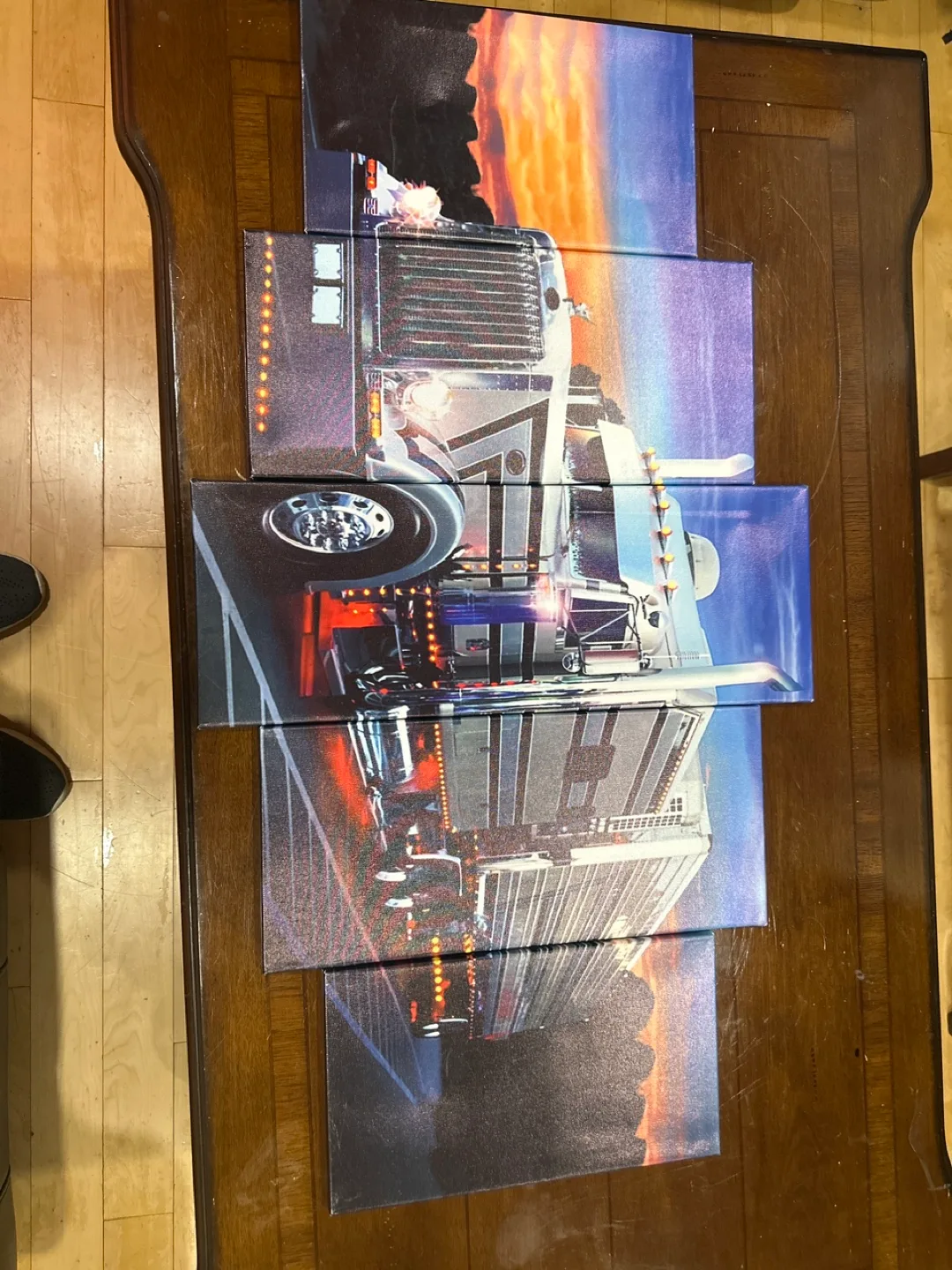 Semi Trailer  Trucking Truck Poster Canvas Art Print image indicator(2)