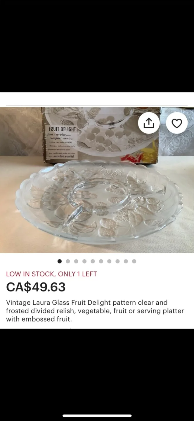 Laura Glass Fruit Delight Divided Relish Platter image indicator(4)