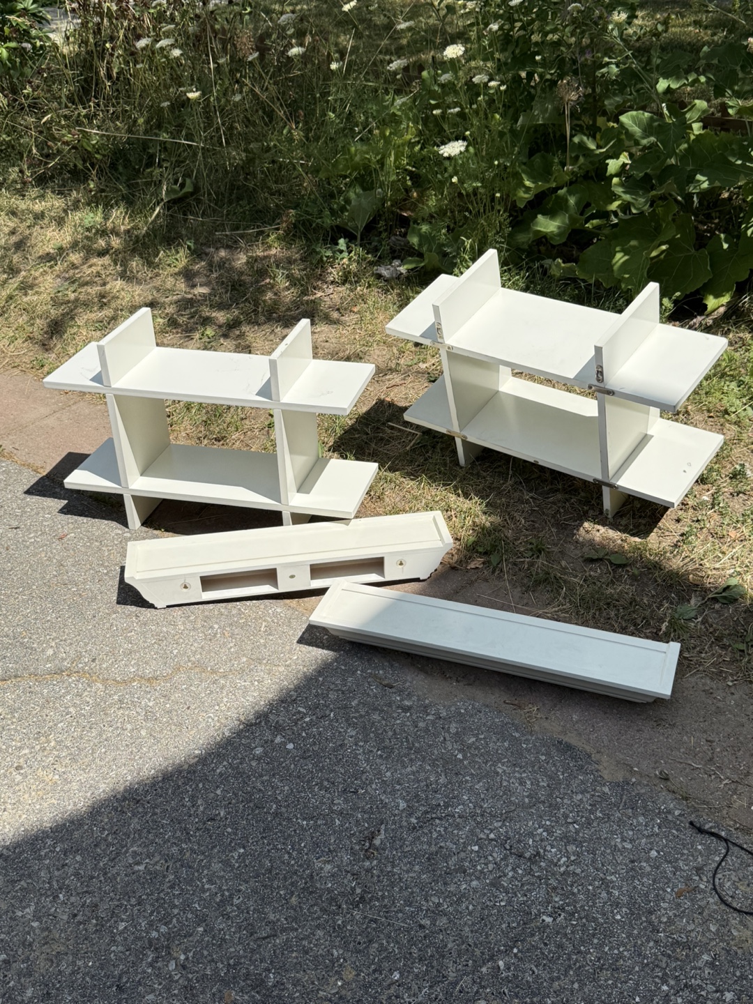 White Wooden shelves