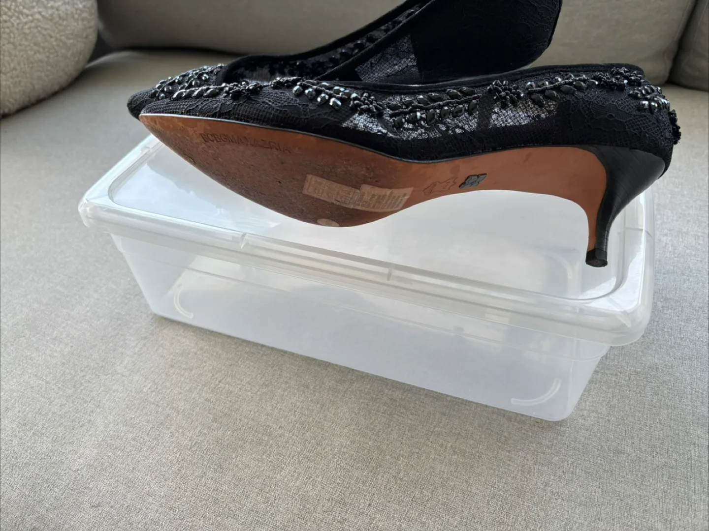 BCBGMAXAZRIA Black Lace Heels image indicator(4)