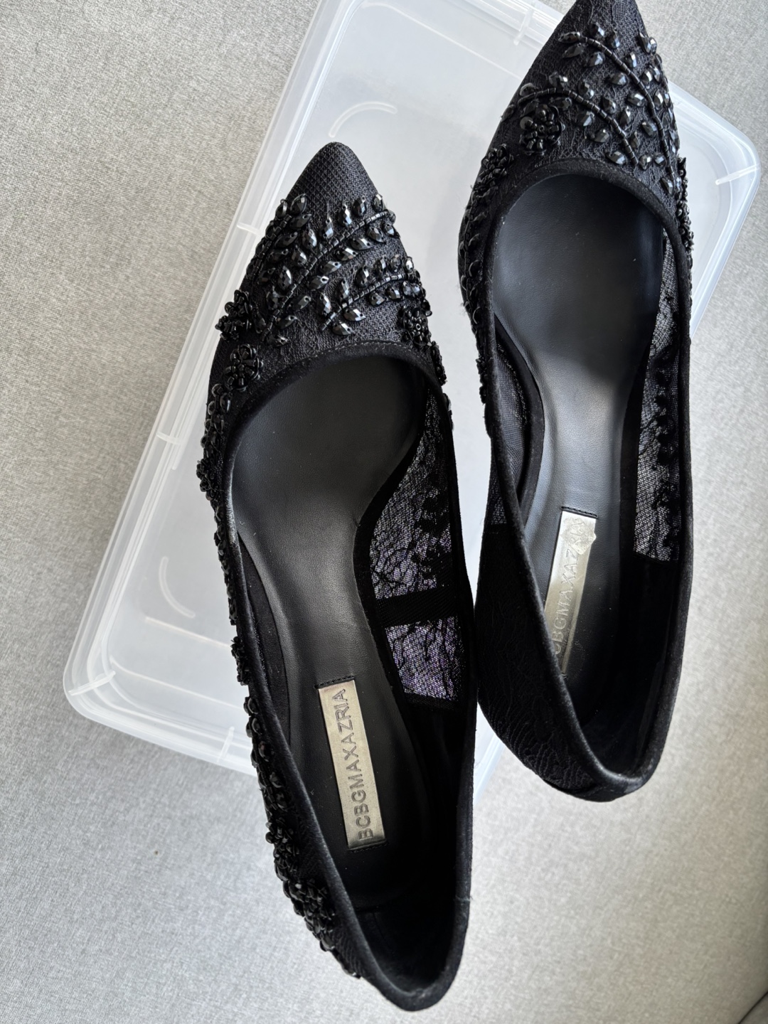 BCBGMAXAZRIA Black Lace Heels - photo 2