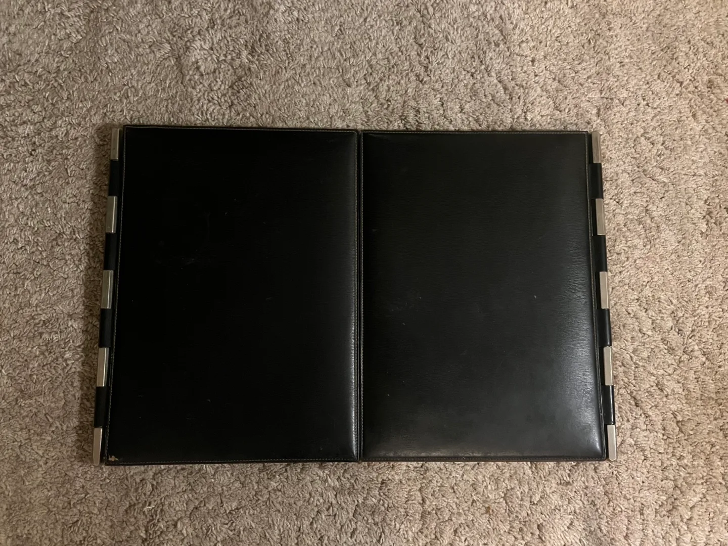 Vintage Black Leather Desk Organizer thumbnail
