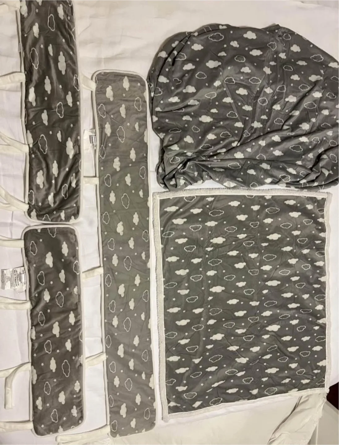 Grey Cloud Baby Crib Bumper Set thumbnail