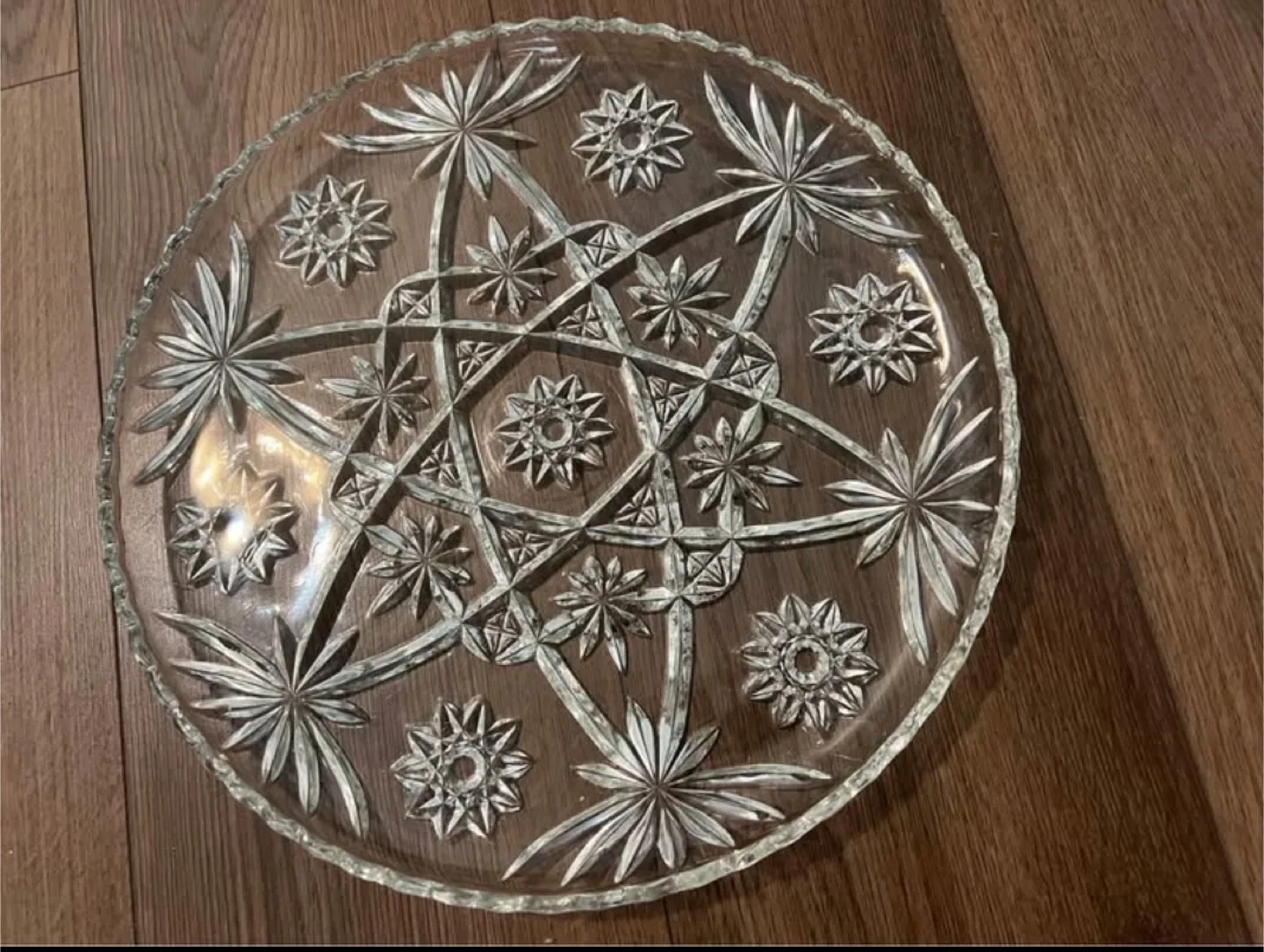 Vintage Clear Glass Serving Platter thumbnail