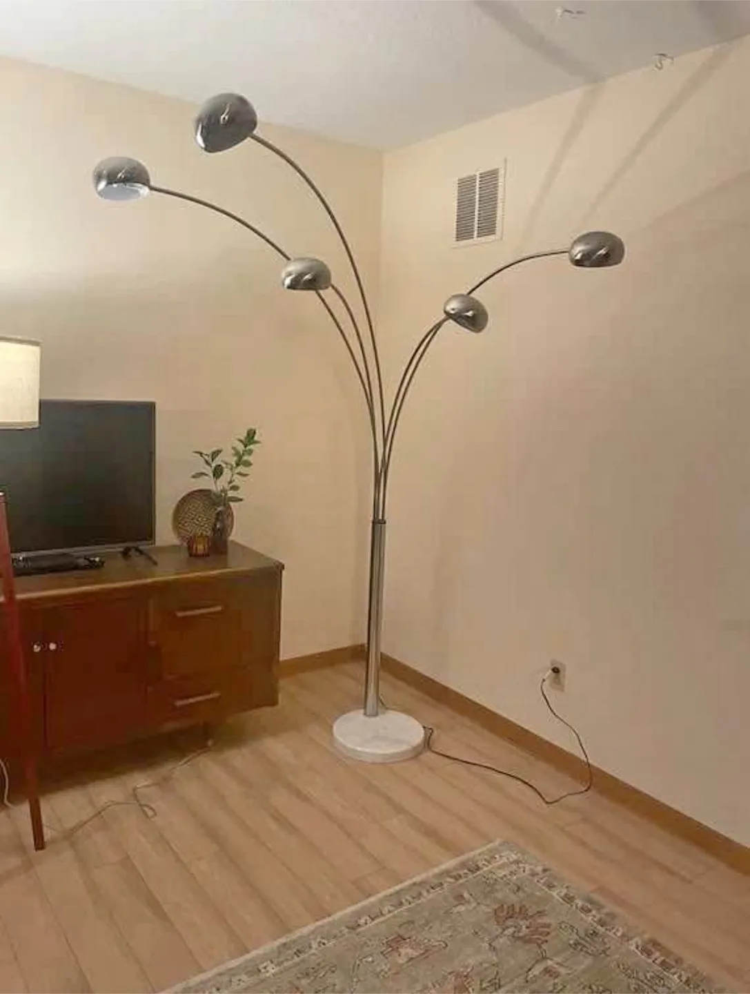 Vintage Mid Century Chrome Five Arm Arc Floor Lamp 🍁🇨🇦 thumbnail