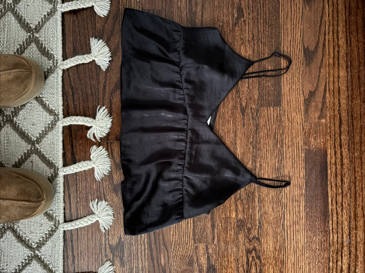 Aritzia black flowy tank thumbnail