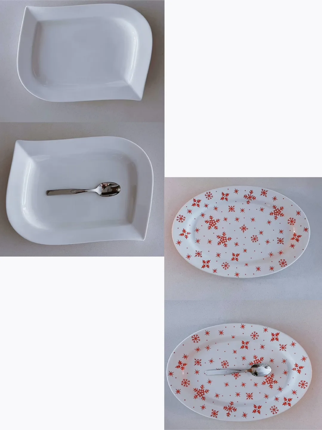 Two Serving Platters - White and Holiday Theme thumbnail