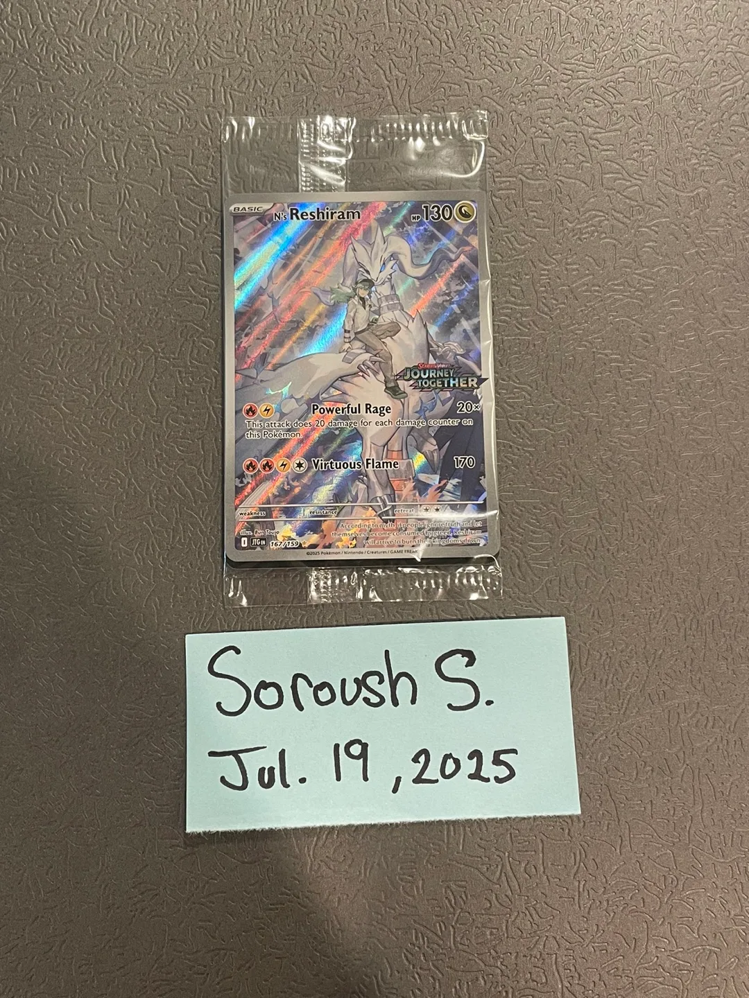 N’s Reshiram Sealed “Journey Together” Stamped Promo Card thumbnail