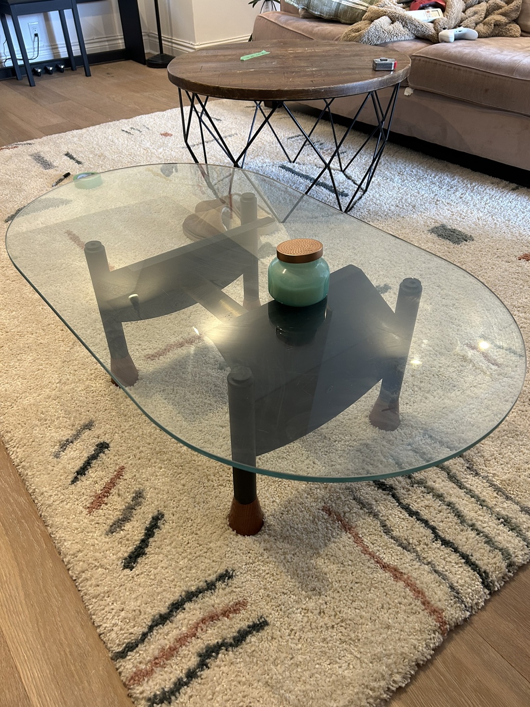 Glass Top Coffee Table - 42" x 24" x 14"