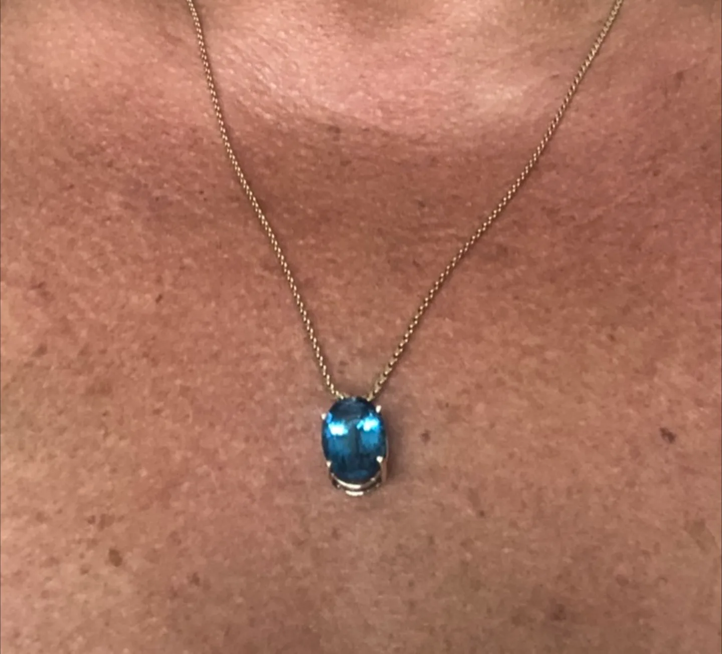 Vintage Ocean Blue Topaz Pendant thumbnail