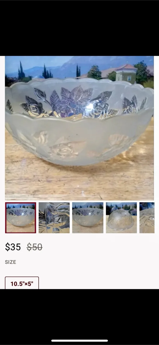 Laura Glass Bowl - 10.5" x 5" image indicator(5)