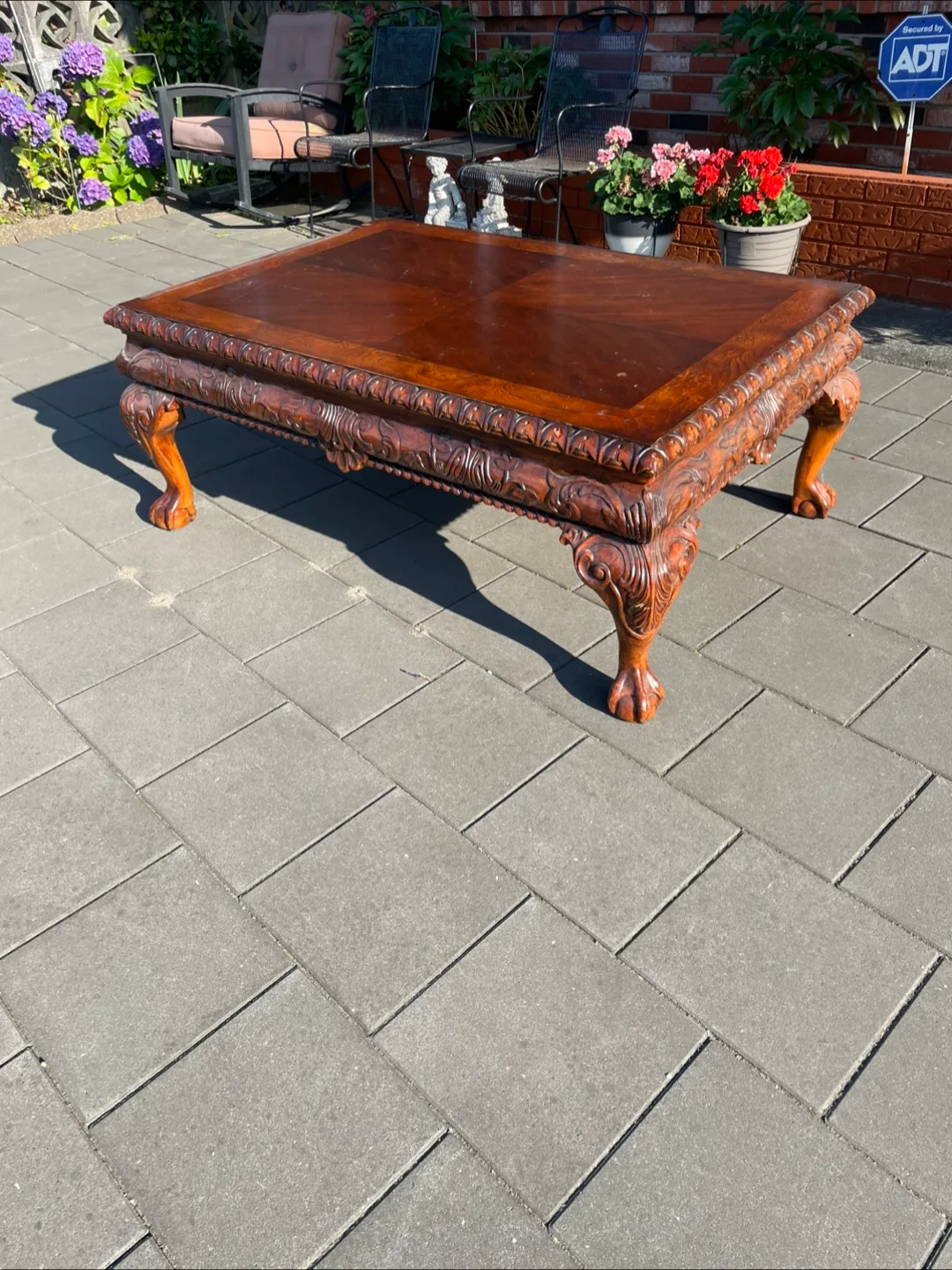 Ornate Wood Coffee Table thumbnail